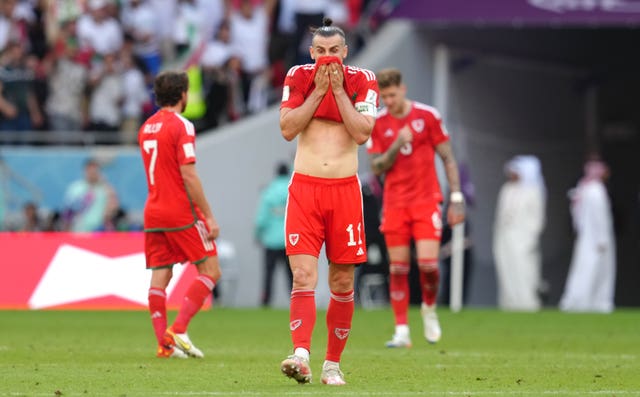 Wales’ Gareth Bale looks dejected at the final whistle