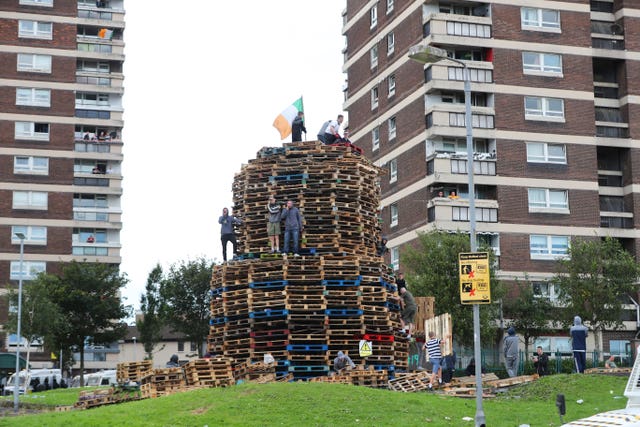 Bonfire in north Belfast