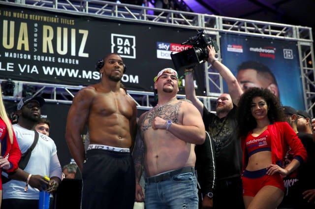 Andy Ruiz, right, was mocked after the weigh-in