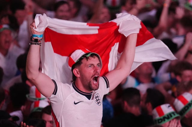 Fans watching England v Argentina