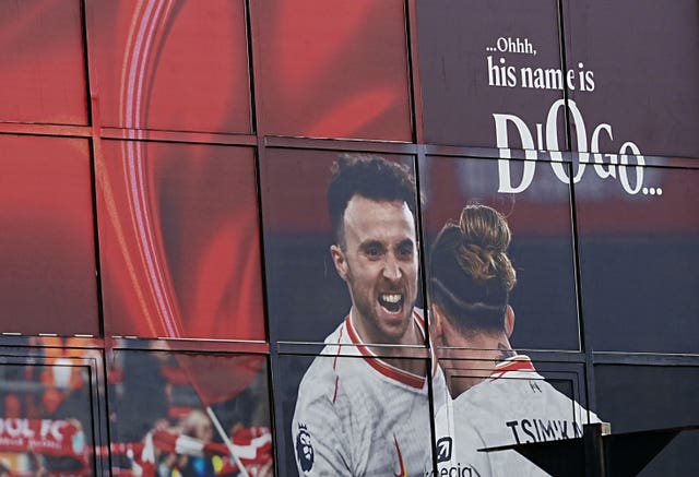 A picture of Diogo Jota at Anfield Stadium