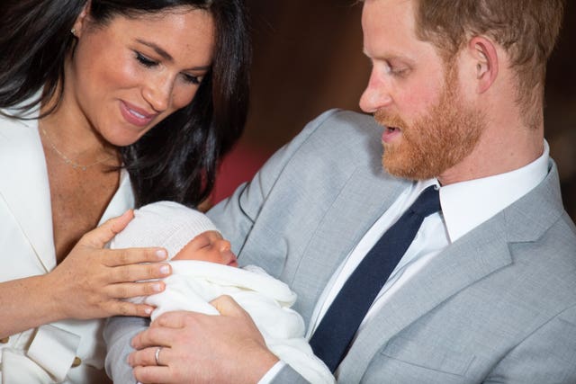 Harry and Meghan with Archie