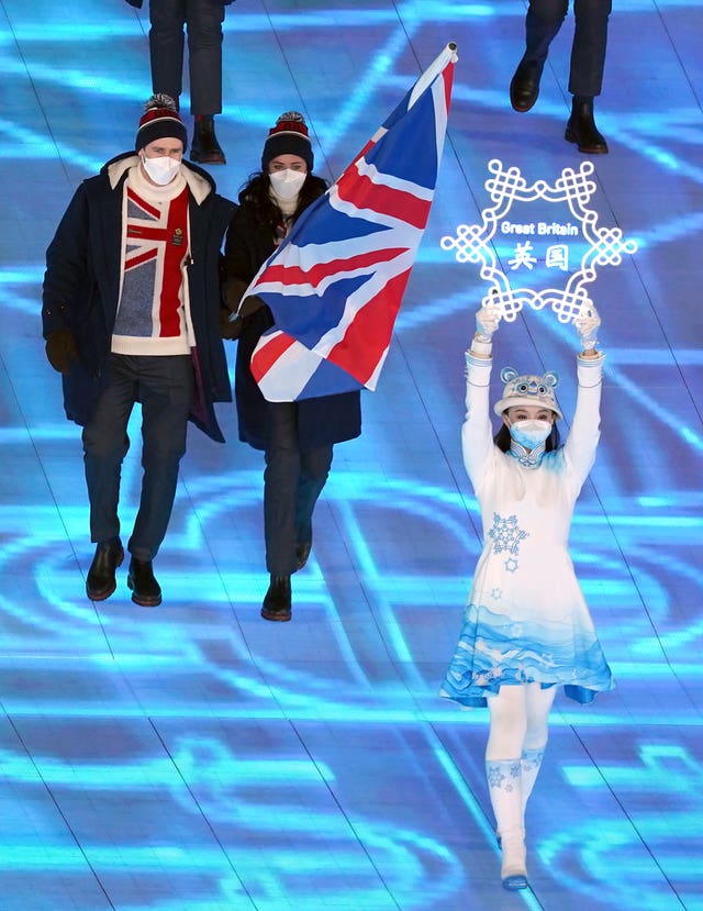 Dave Ryding flag bearer