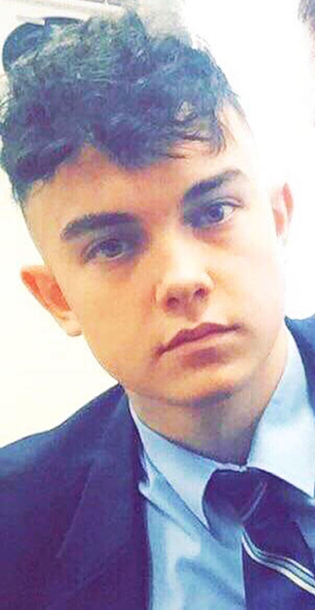 Connor Currie,16, who died in the crush outside the Greenvale Hotel 