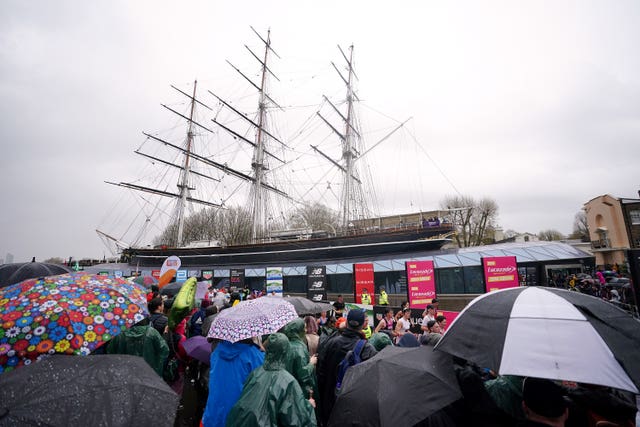 Competitors pass the Cutty Sark