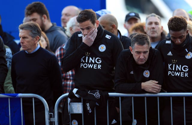 Leicester manager Claude Puel, left, wants his players to honour the memory of Vichai Srivaddhanaprabha