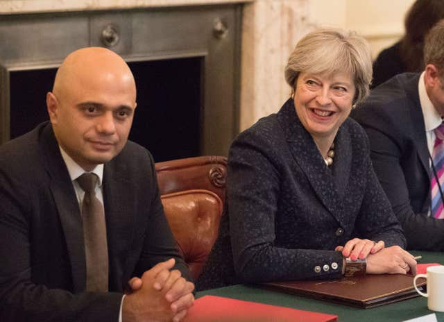 Sajid Javid and Theresa May