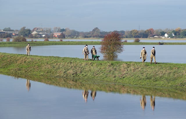 Soldier at work at Stainforth, near Doncaster
