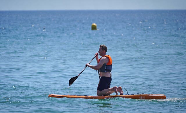 Man paddleboarding