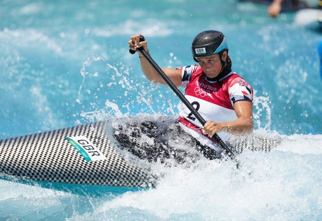 Mallory Franklin practices at the Kasai Canoe Slalom Centre (Mike Egerton/PA)
