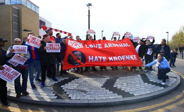 There have been protests from Arsenal fans for several years against the Kroenke leadership
