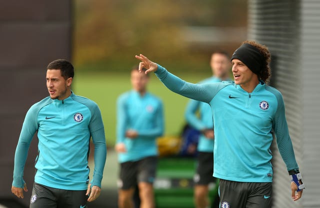 David Luiz, right, wants Eden Hazard to stay at Chelsea