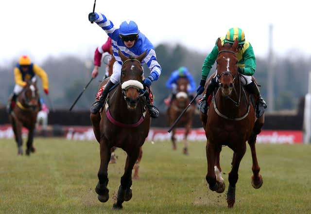 Liberty Counsel (centre) winning the Irish Grand National
