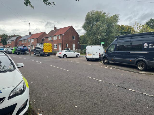 The scene at Aycliffe Crescent in Gateshead