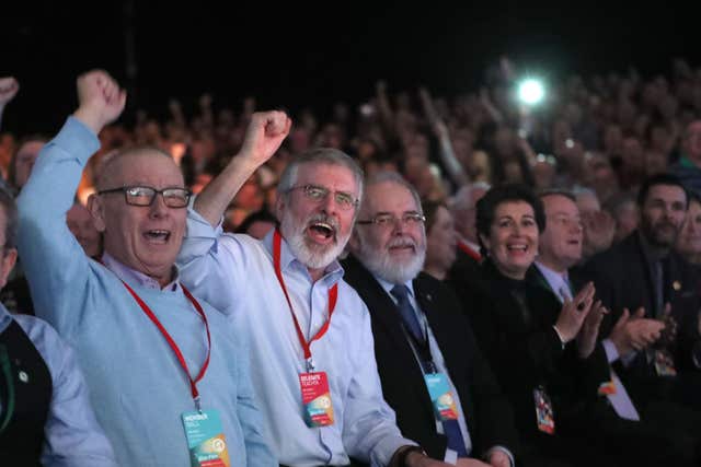 Gerry Adams at Sinn Fein's special conference at the RDS in Dublin (Niall Carson/PA)