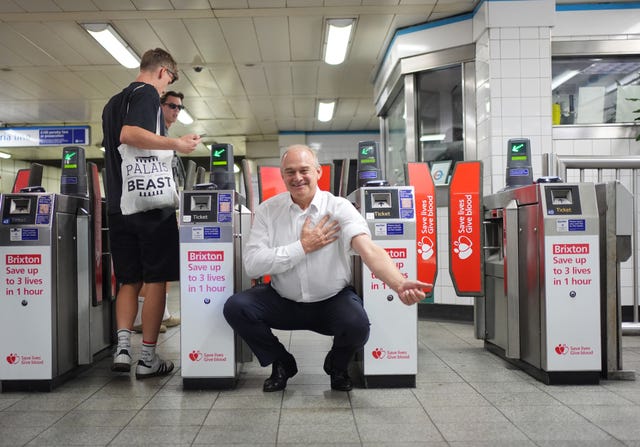 Sir Ed Davey donates blood