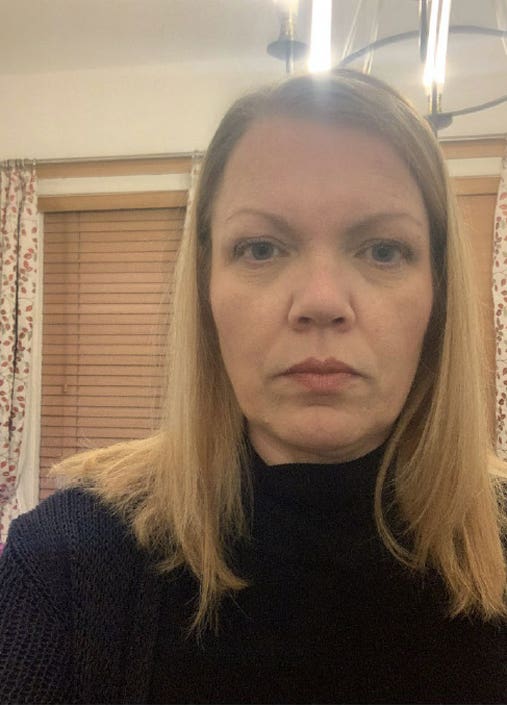 A selfie of Fiona Beal taken in February 2022 