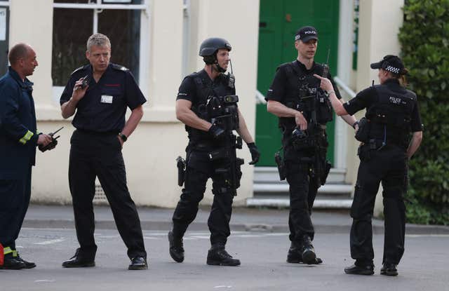 Armed officers are locked in a stand-off with a gunman after a shootout in Oxford city centre (Steve Parsons/PA)
