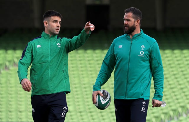 Ireland head coach Andy Farrell, right, has named Conor Murray on the bench for the second successive week