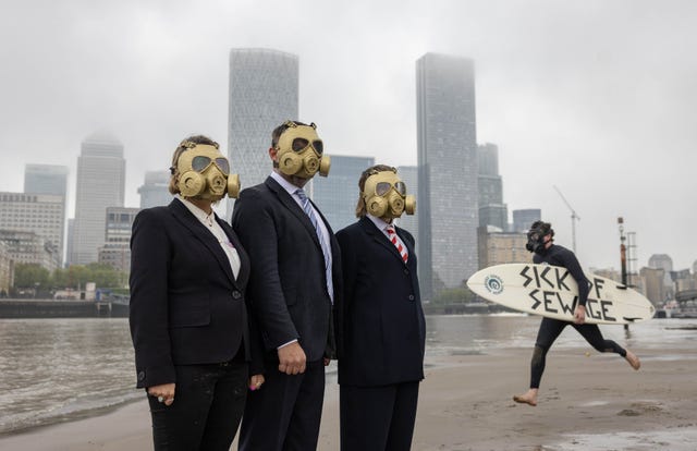 Campaigners from Surfers Against Sewage gather in London to release their annual Water Quality Report and call for transformational reform of the water industry
