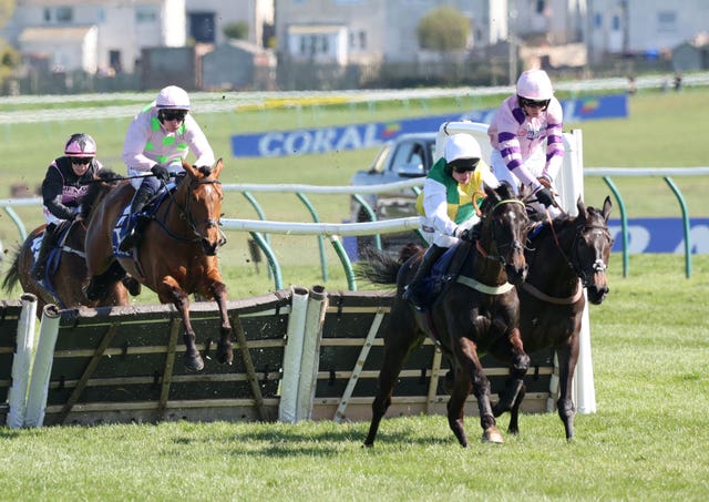 Favour And Fortune (second right) on his way to victory at Ayr 