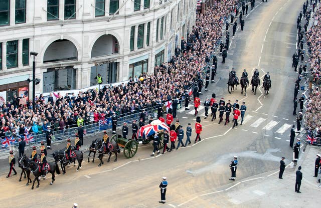 Baroness Thatcher's funeral