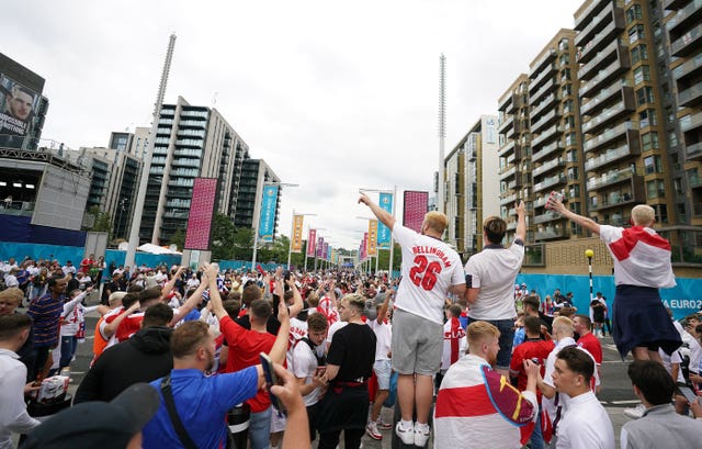 England fans outside Wembley 