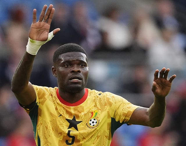 Ghana’s Thomas Partey during an international friendly against Wales