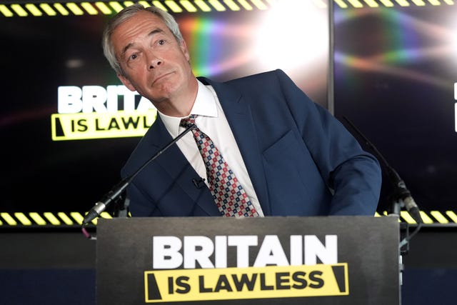 Nigel Farage at a press conference