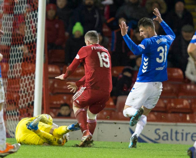 Allan McGregor caught Lewis Ferguson when sliding out