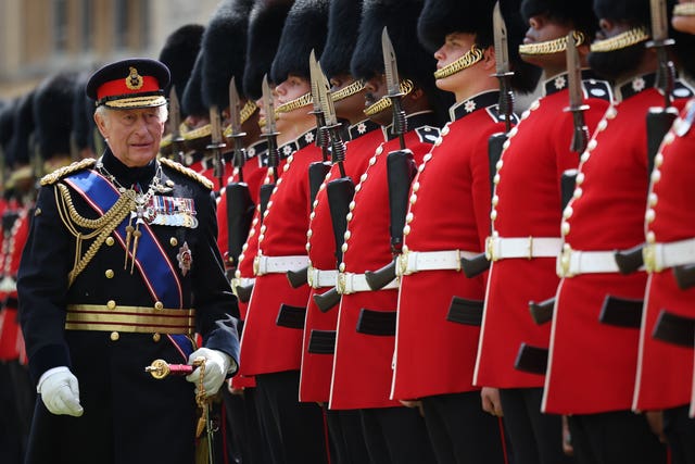 King Charles III presents new Colours to the Coldstream Guards