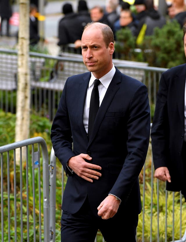 The Prince of Wales arrives ahead of the funeral service