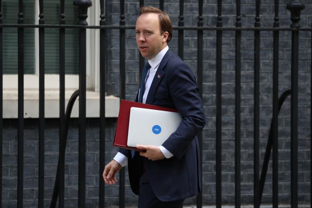 Health Secretary Matt Hancock (Jonathan Brady/PA)