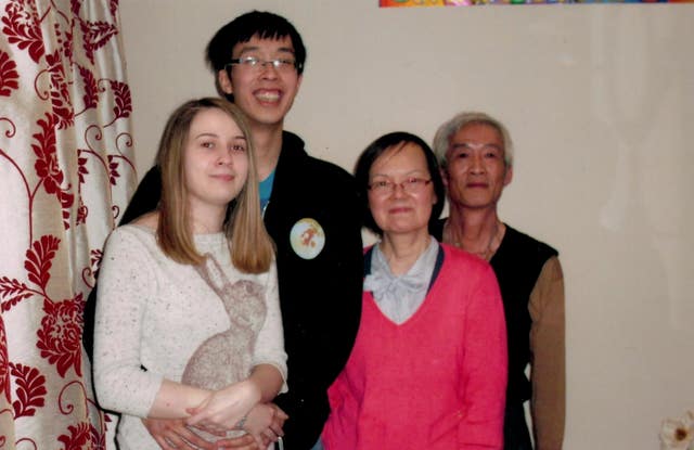 Hang Yin Leung and her husband Chun Yau Leung with their son Keith and daughter-in-law Veronica (Channel 4/PA)