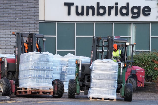 Bottled water is brought to Tunbridge Wells sports centre