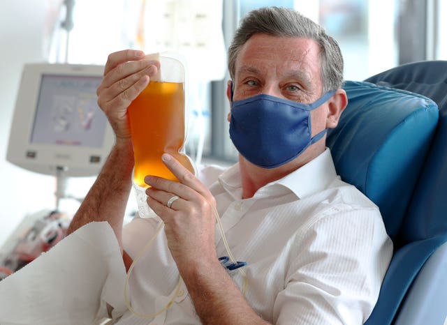 Mr Rengger with his bag of plasma