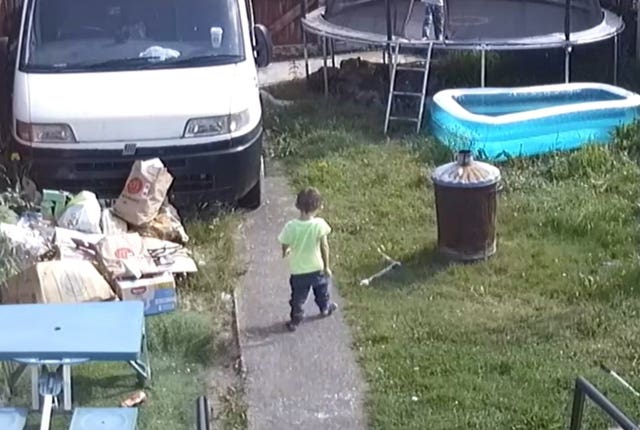 Ethan Ives in the back garden of the family home in Garden City (North Wales Police)