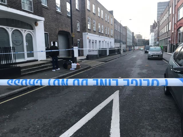 A police cordon in Euston Street