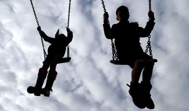 Children on swings