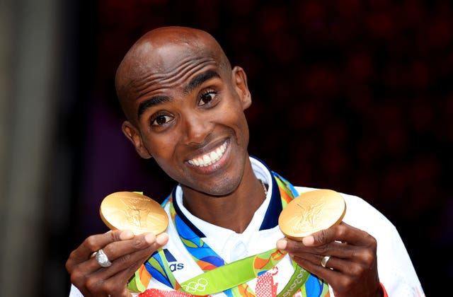 Sir Mo Farah with his gold medals from the Rio Olympics in 2016