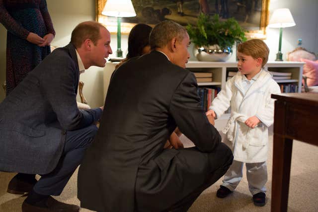 George wore pyjamas when he met then US president Barack Obama/PA)