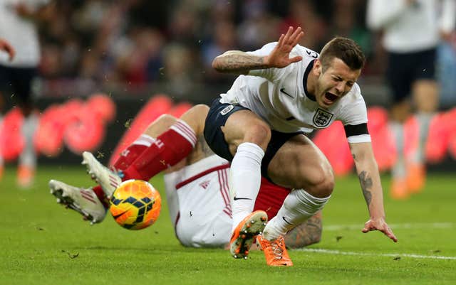 Jack Wilshere (front) has seen his England career hampered by injury. (Mike Egerton/PA Images)