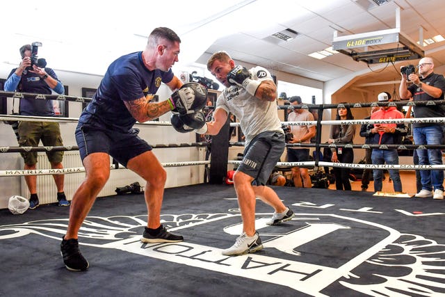 Frampton appointed Jamie Moore (left) as his trainer last year (Anthony Devlin/PA).