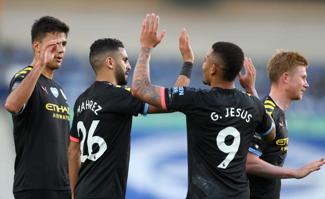 Gabriel Jesus celebrates his goal