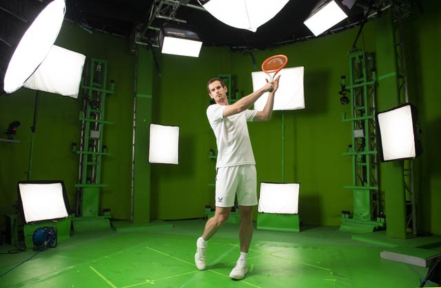 Behind the scenes on set as Wimbledon champion and American Express ambassador, Andy Murray, films content for the new Champion's Rally mobile game