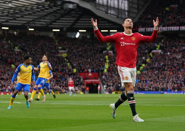 Cristiano Ronaldo shows his frustration