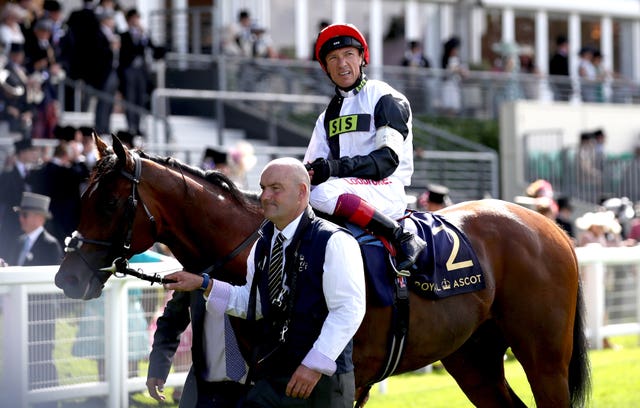 Frankie Dettori and Cracksman after finishing second in the Prince of Wales’s Stakes