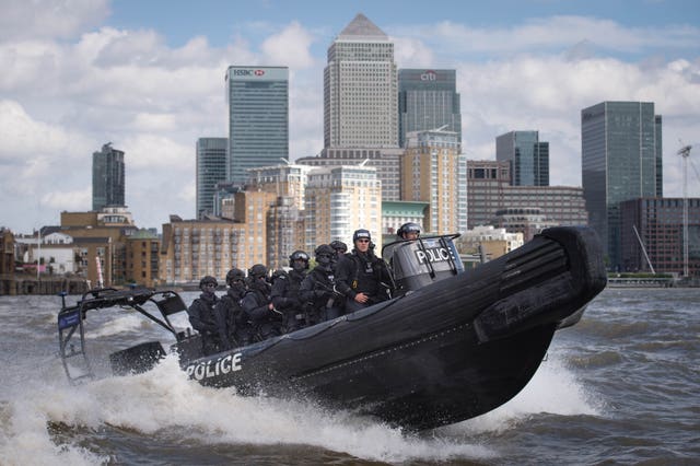 Armed counter-terrorist officers in an exercise in central London in 2016 (Stefan Rousseau/PA)