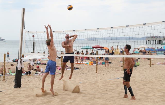 Volleyball on Boscombe beach