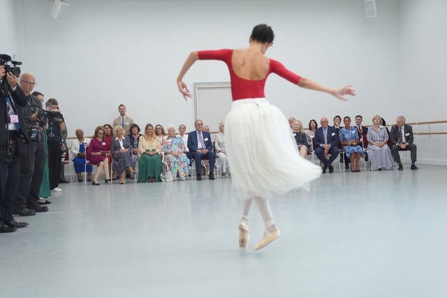The Queen watching a ballet performance